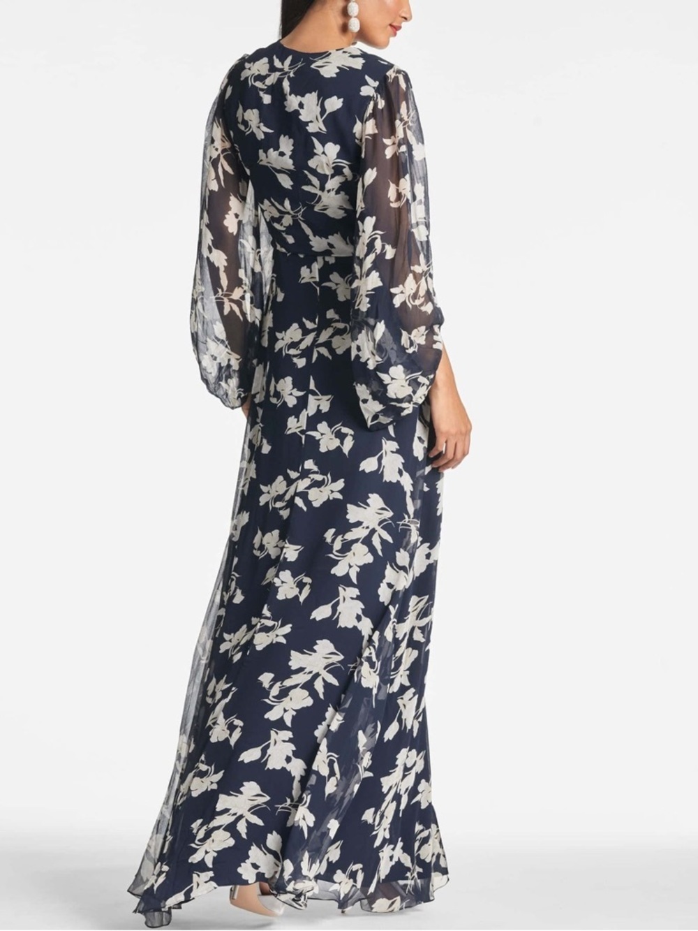 Sachin & Babi Jenny Floral Gown Navy Venetia Petal Size 6 NWT - Picture 4 of 14